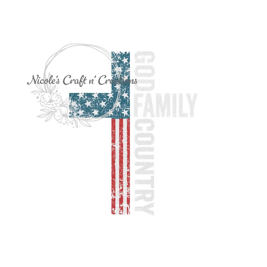 God Family Country cross design