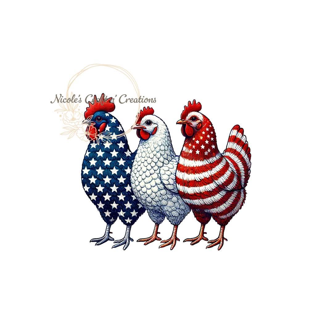 Patriotic chickens design
