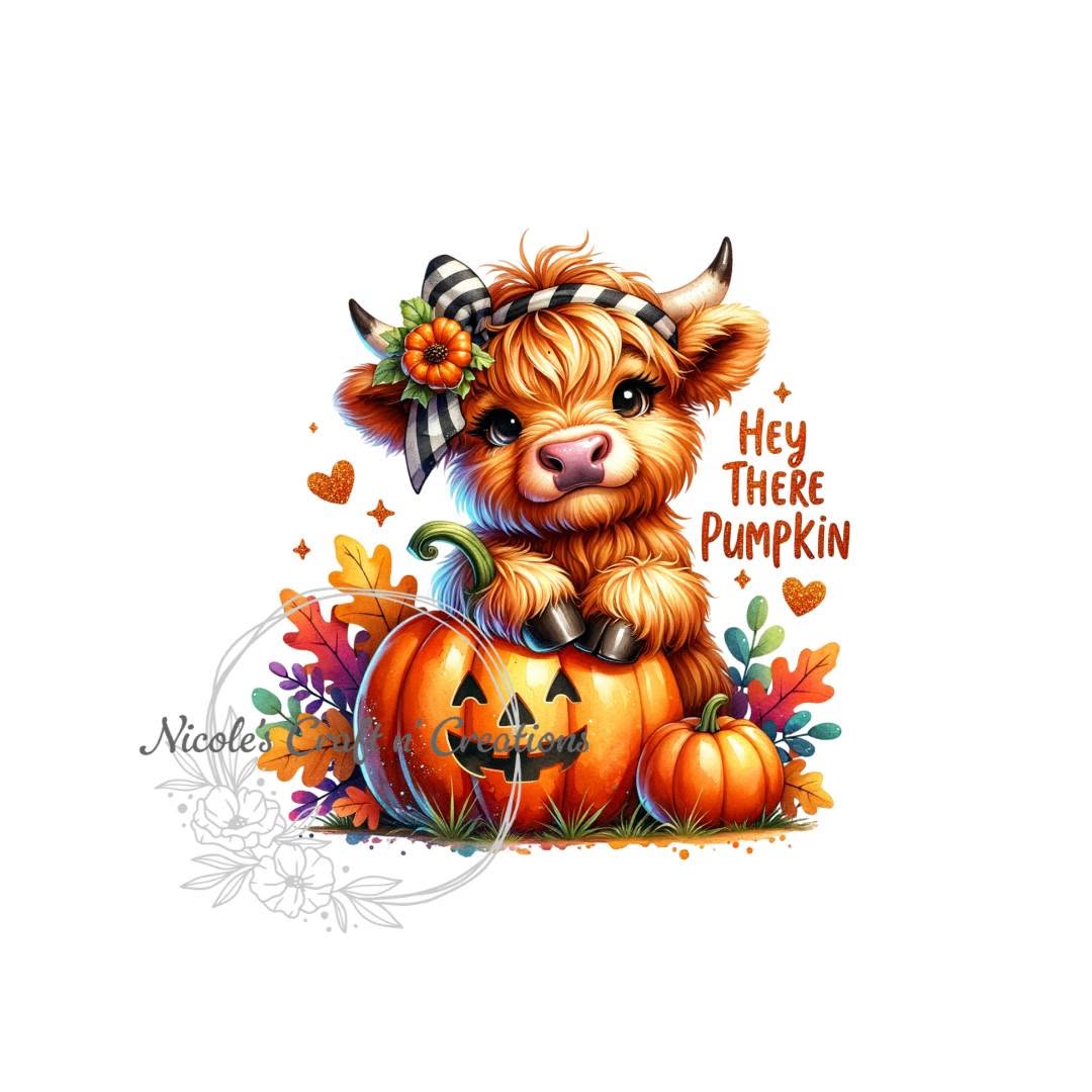 Hey There Pumpkin Highland cow design