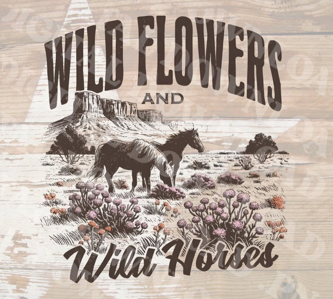 Wild Flowers and Wild Horses design